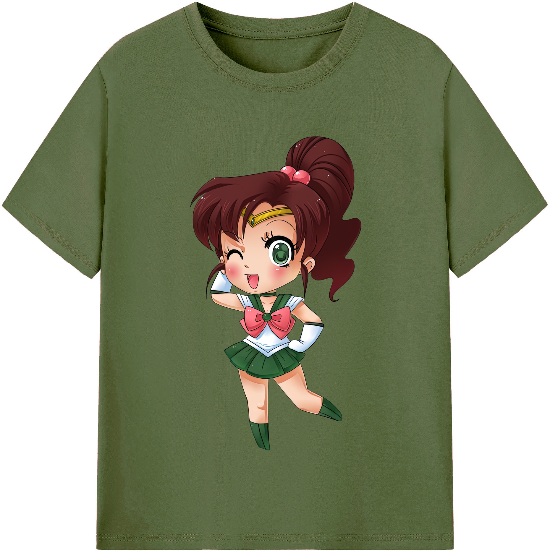 （画像用） 美少女戦士セーラームーン 木野 まこと きの まこと Sailor Moon Kino Makoto （セーラージュピター；Sailor Jupiter） 綿100％半袖Tシャツ（フロントプリント）